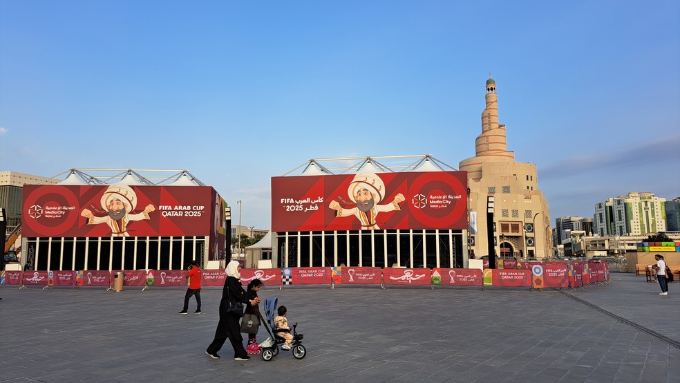 The Arab Cup is in the spotlight in Doha, in the middle of the Intercontinental Cup — Photo: Davi Ferreira