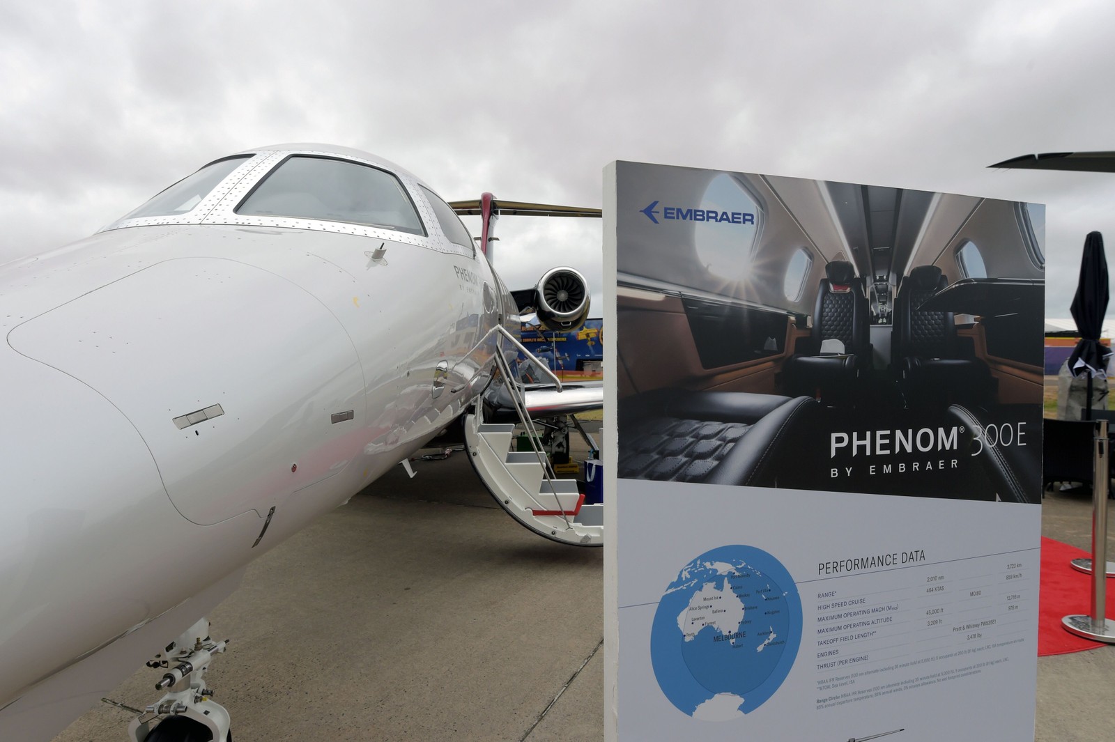 Phenom 300 aircraft at the Australian International Airshow and Aerospace and Defense Expo at Avalon Airport in Geelong, Victoria - Photo: Bloomberg