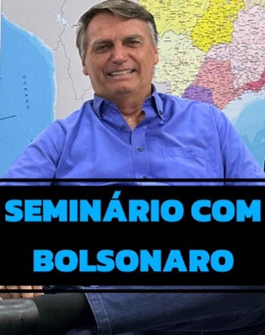 Postagem de Eduardo Bolsonaro anunciando seminário capitaneado pelo pai