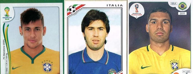 Figurinhas repetidas? Veja nomes da seleção que já marcaram presença em álbuns oficiais da Copa do Mundo — Foto: Reprodução: Panini