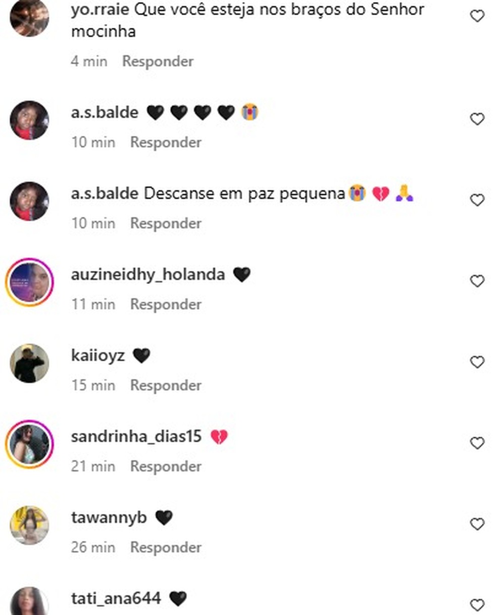 Fãs deixam mensagens de despedida e apoio — Foto: Reprodução