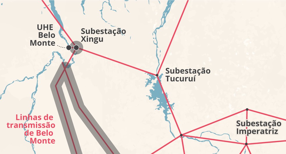 Linhas de transmissão de Belo Monte — Foto: Arte GLOBO