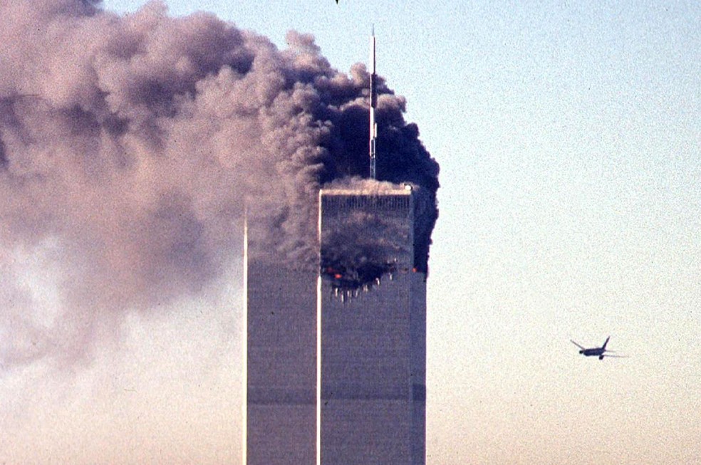 Ataque ao World Trade Center em Nova York em 11 de setembro de 2001 — Foto: Seth Mcallister / AFP