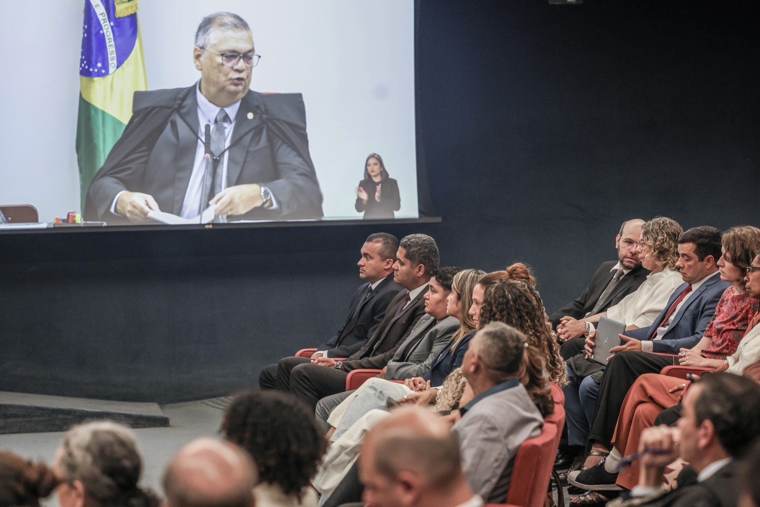 Inicio do julgamento no STF dos mandantes do assassinato da ex-vereadora, Marielle Franco. — Foto: Valter Campanato/Agência Brasil