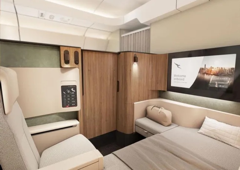 Primeira classe de futuro voo da Qantas ter&aacute; "quarto de hotel" &mdash; Foto: Divulga&ccedil;&atilde;o
