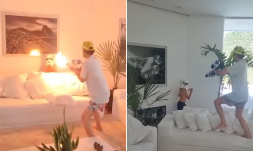 Vídeo mostra João Ricardo Mendes correndo com lança-chamas atrás de Dom