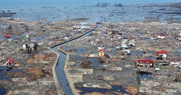 A províncio de Aceh na Indonésia devastada por tsunami em 2004 — Foto: AFP