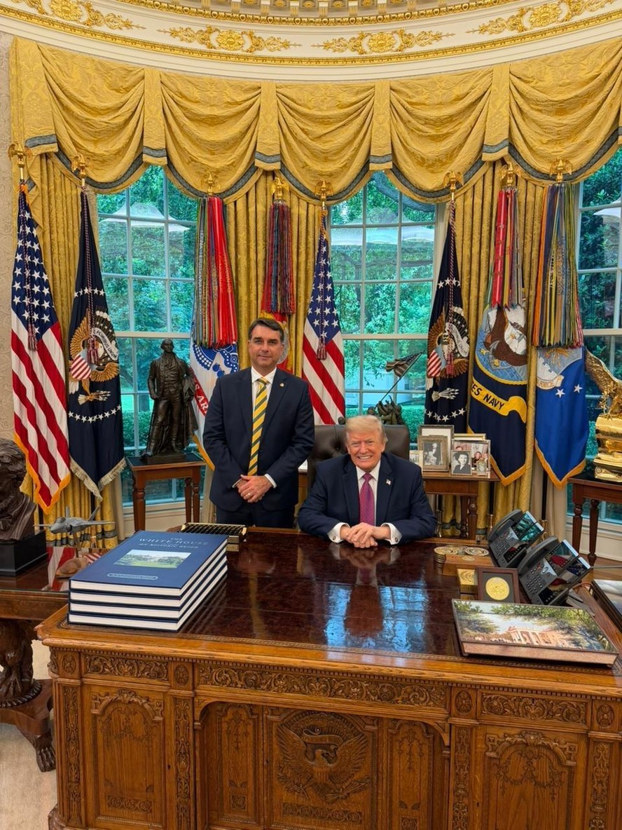 Fl�vio Bolsonaro e Donald Trump