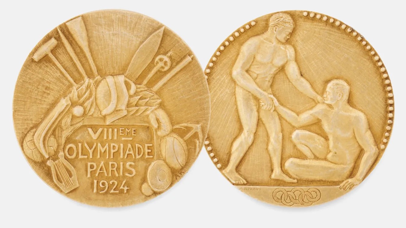 Raridade olímpica: medalha de ouro dos Jogos de Paris de 1924 vai a leilão com lance inicial de R$ 70 mil