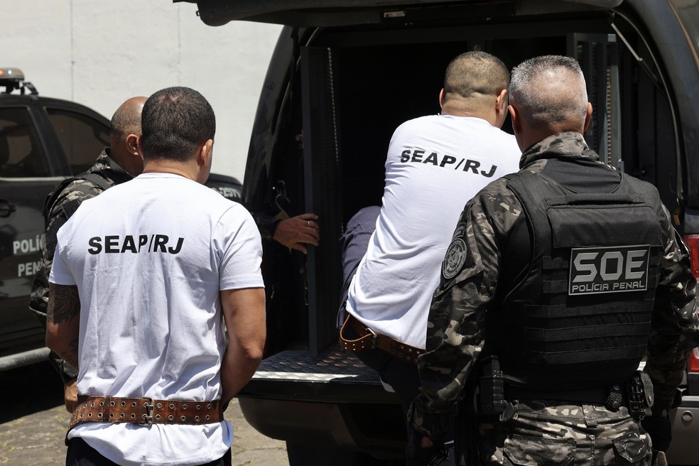 Transferência de presos do Rio para presídios federais — Foto: Divulgação/ Seap