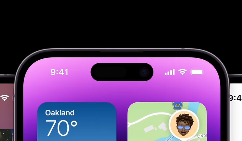 A linha Pro do iPhone 14 conta com novo design na tela — Foto: Divulgação