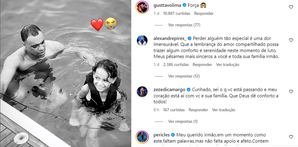 Famosos lamentam morte da sobrinha de Denilson Foto Reproduo