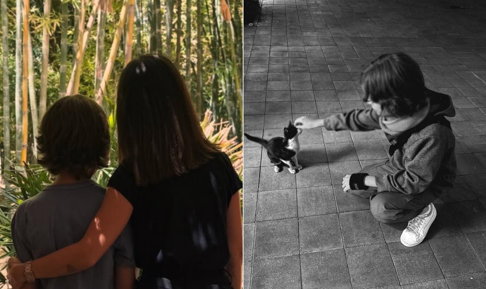 A cantora Sandy, com o filho Theo, de 11 anos — Foto: Reprodução/Instagram