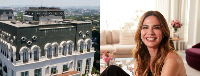 Tríplex de Luciana Gimenez, em SP, é vendido para pai de Neymar: apartamento está avaliado em mais de R$ 70 milhões — Foto: Divulgação e Gabriel Bertoncel/Agência O Globo
