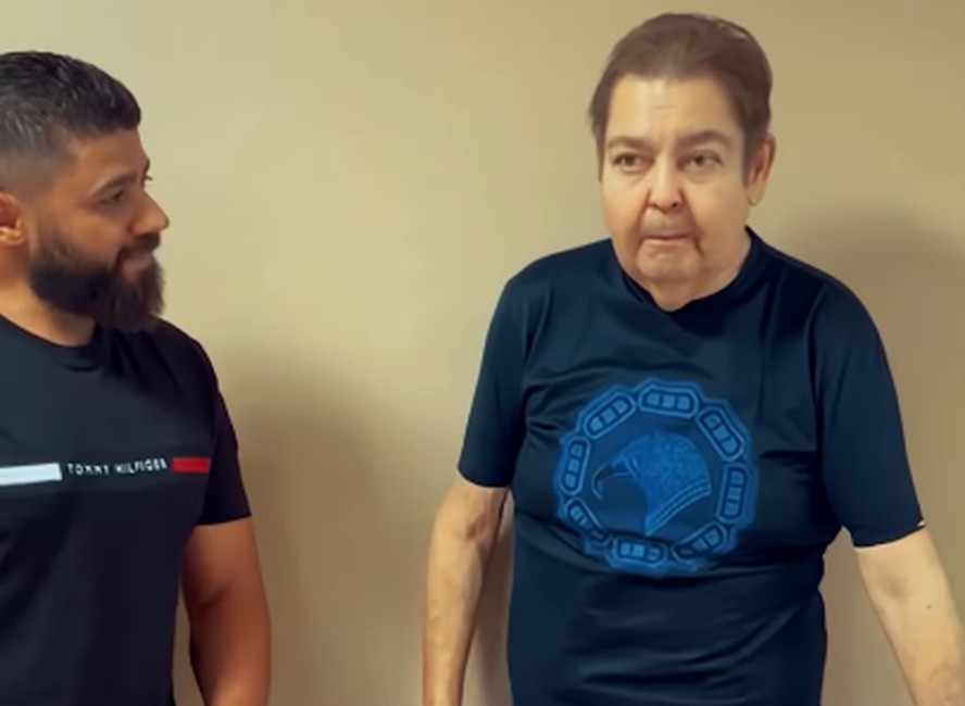 Faustão com cachorro da raça Cane Corso