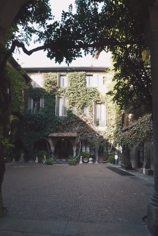 Detalhes da Casa degli Atellani, onde Da Vinci tinha vinhedo no quintal — Foto: Reprodução/Instagram