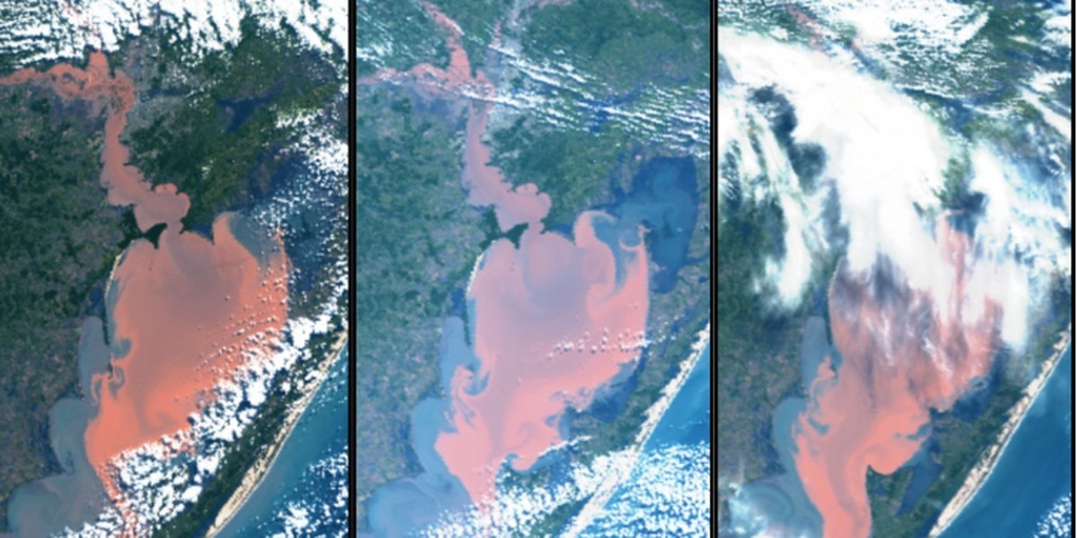 Imagens de satélite mostram avanço das águas do Guaíba sobre a Lagoa dos Patos