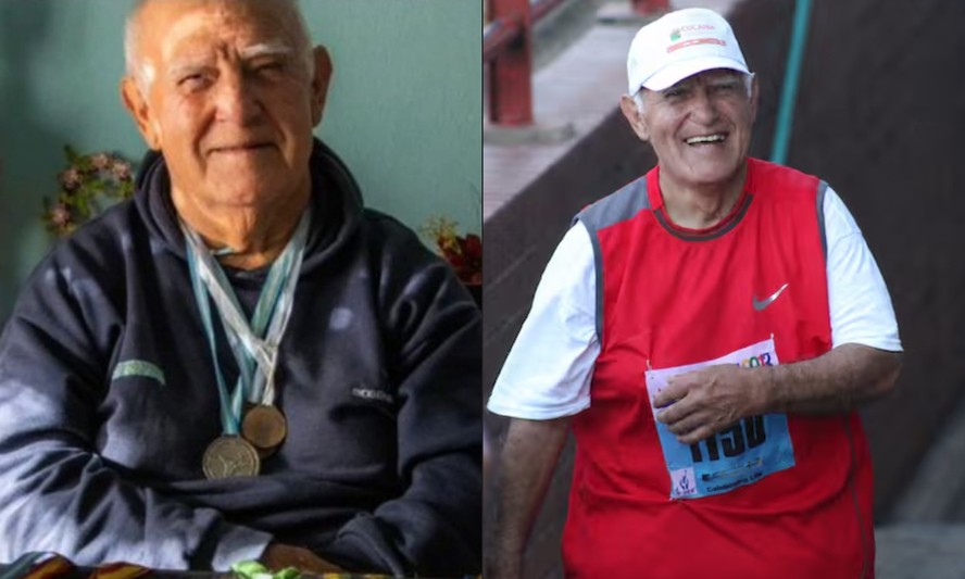 Alberto Domínguez continua correndo e competindo aos 77 anos e após dois transplantes de fígado