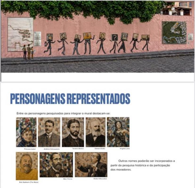 Mural vai homenagear Princesa Isabel, Villa-Lobos e Virgínia Lane em uma das ruas mais emblemáticas do Catete