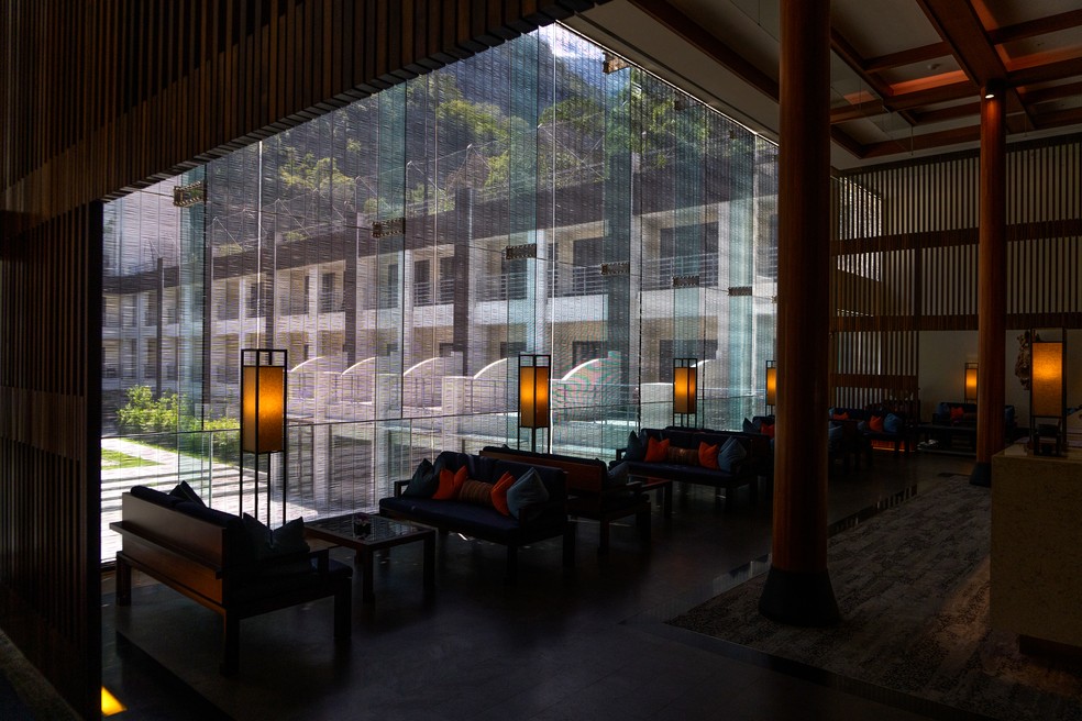 Vista do Silks Place Taroko, hotel elegante dentro de um parque nacional em Hualien, Taiwan — Foto: Chang W. Lee/The New York Times