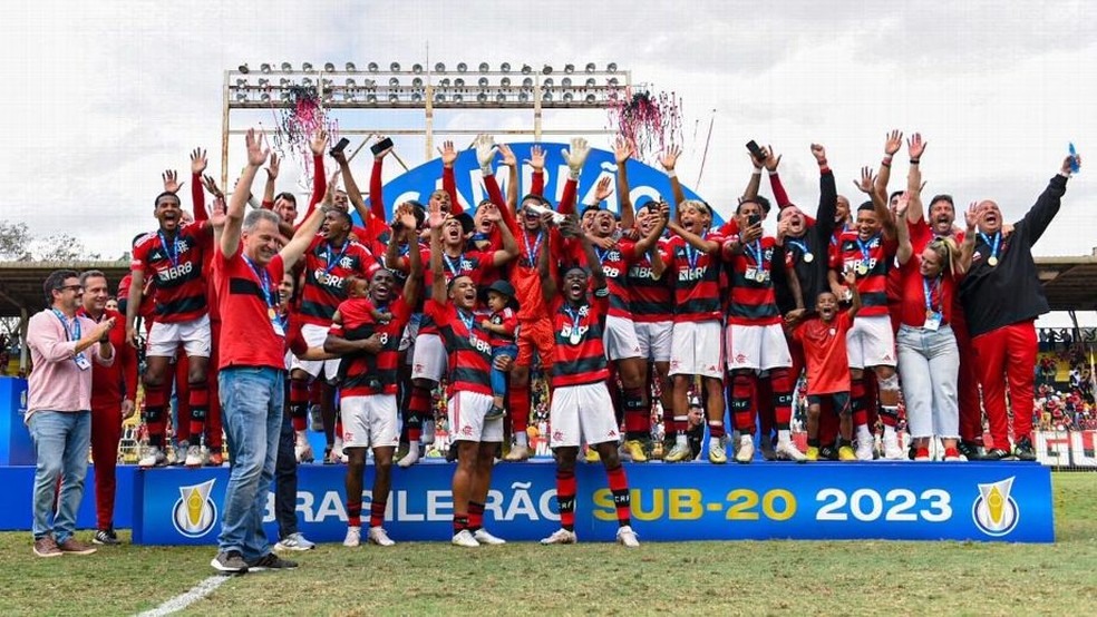 Flamengo foi campeão do Brasileirão sub-20 de 2023 — Foto: Paula Reis/Flamengo