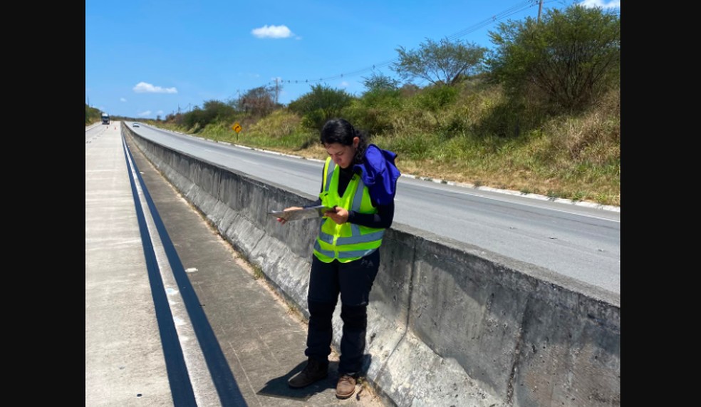Italy Tainá em uma estrada de Sergipe — Foto: Arquivo pessoal para Portugal Giro