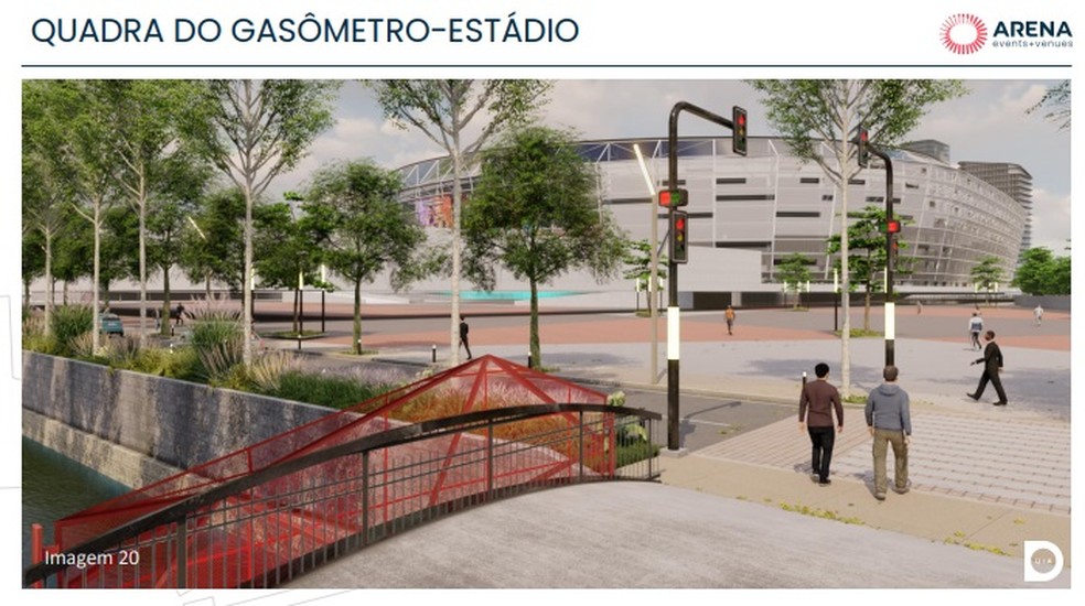 Travessia de pedestre no caminho para futuro estádio — Foto: Reprodução