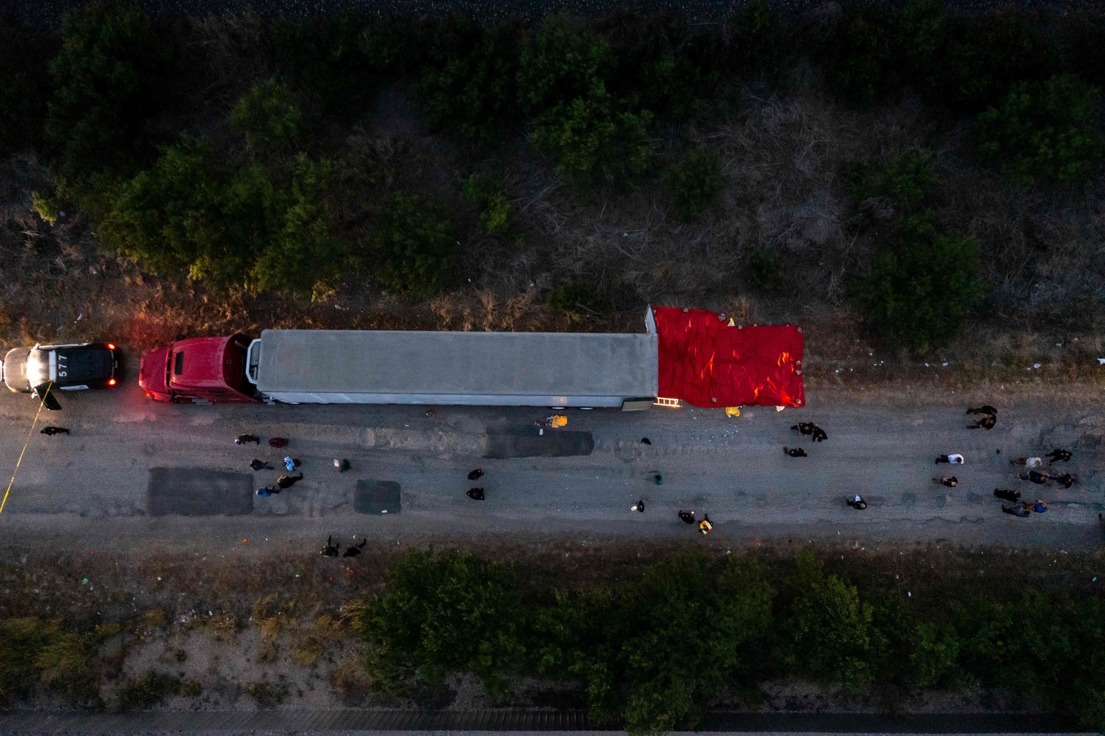 Na cidade, 53 pessoas morreram esta semana depois de serem deixadas dentro de um caminhão de grande porte abandonado — Foto: Jordan Vonderhaar / GETTY IMAGES NORTH AMERICA / Getty Images via AFP