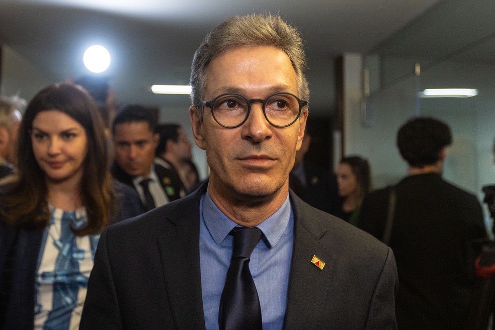 Hugo Motta chama governadores para reunião com o Cláudio Castro (RJ), Romeu Zema (MG), Ronaldo Caiado (GO), Ibaneis Rocha (DF) e a vice-governadora Celina Leão (DF) para tratar do Marco Legal do Combate ao Crime Organizado. \ — Foto: Brenno Carvalho / Agência O Globo