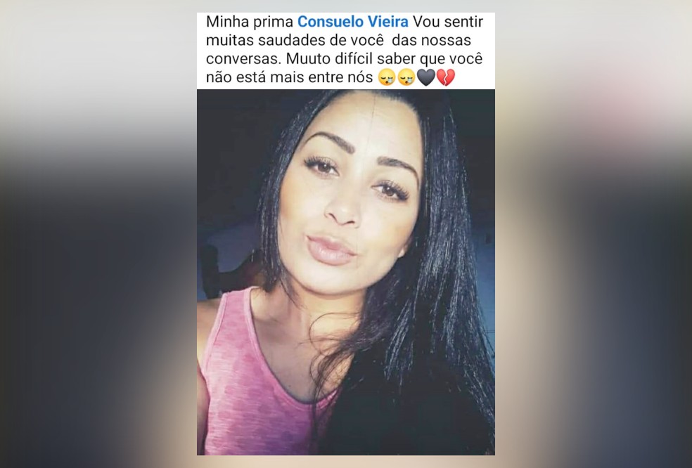 Prima de Cosuelo Teixeira Vieira, assassinada a tiros em Paty, lamenta a morte: "Difícil saber que você não está mais entre nós" — Foto: Reprodução redes sociais