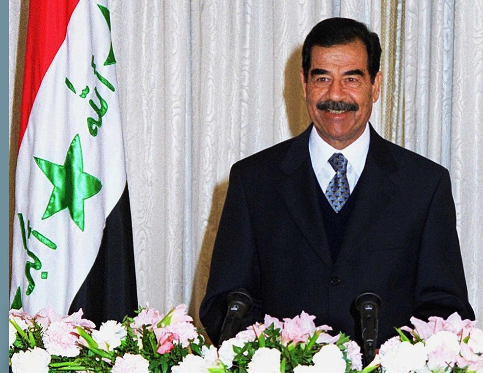 Ditador do Iraque, Saddam Hussein — Foto: INA/AFP