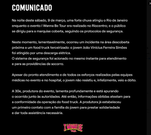 Testemunhas que também levaram choque em festival no Rio dizem que ...