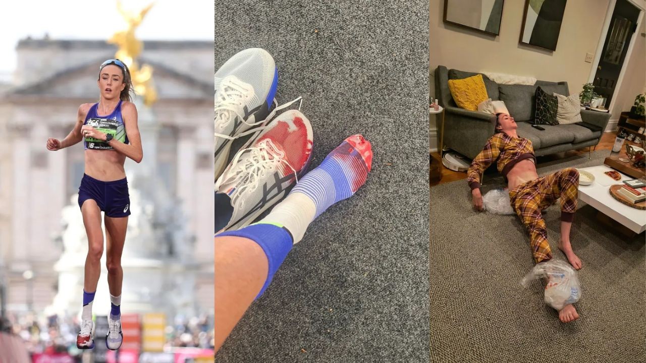 Mesmo com o pé ferido e sangrando, atleta olímpica completa a Maratona de Londres em 7º lugar