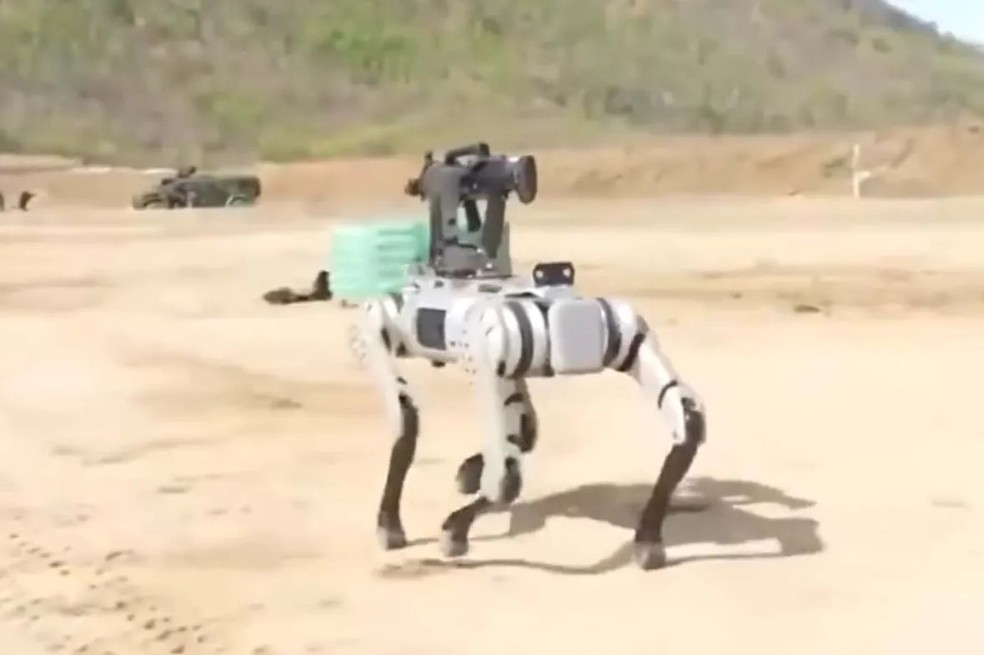 Imagens dos rôbos em treinamento — Foto: Reprodução/Redes sociais