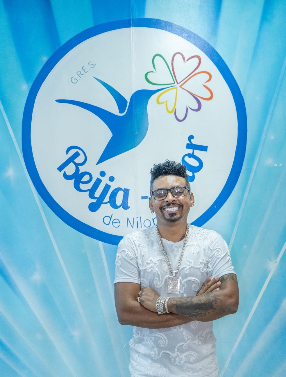 Morador de Nilópolis há duas décadas, Nego Lindo integra o carro de som da Beija-Flor desde 2005 — Foto: Divulgação/Cesar Diogenes