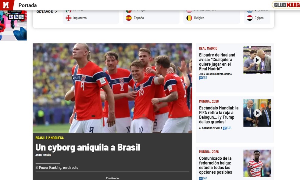 Repercuss&atilde;o da sele&ccedil;&atilde;o brasileira no Marca &mdash; Foto: Reprodu&ccedil;&atilde;o