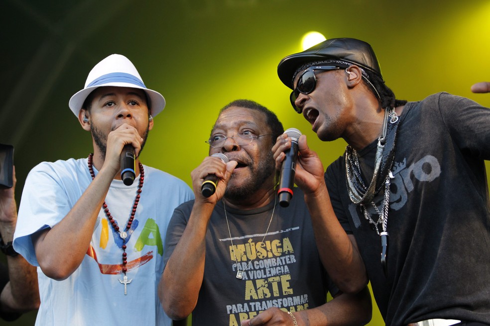 Rock In Rio, show de Cidade Negra, Martinho da Vila e Emicida no palco Sunset da Cidade do Rock — Foto: Guito Moreto