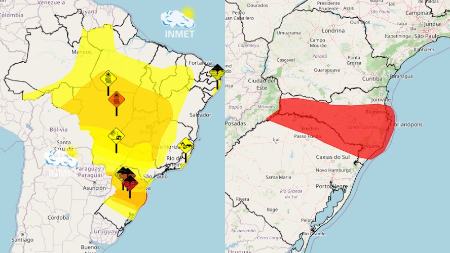 Inmet amplia alerta de perigo para todo o Tocantins