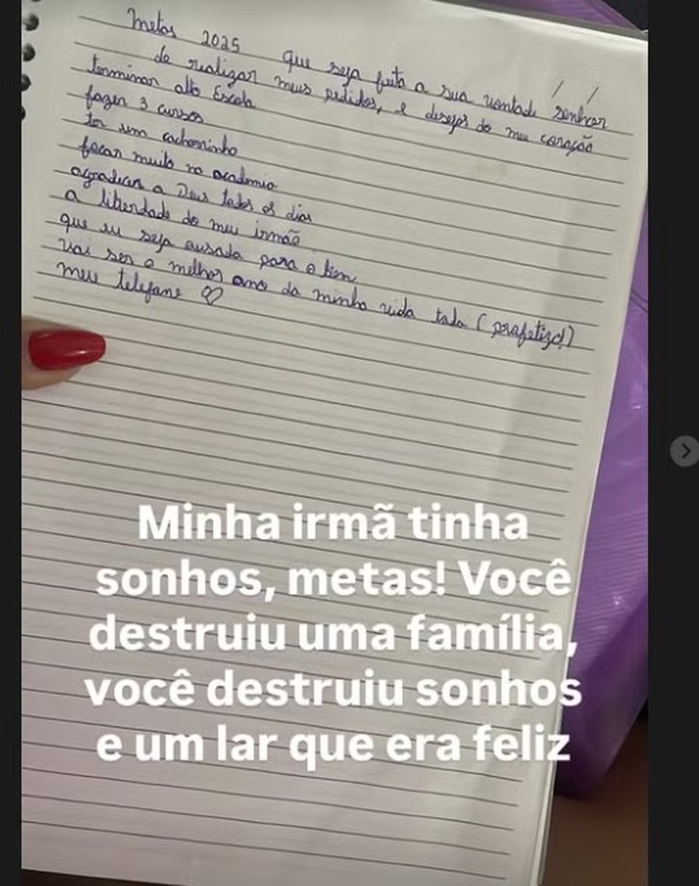 Irmã de jovem morta por traficantes em baile funk desabafa nas redes sociais — Foto: Reprodução