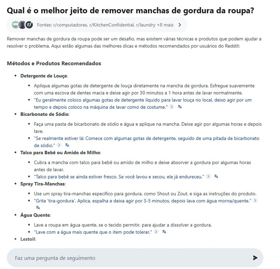 Resposta do Reddit Answers — Foto: Reprodução