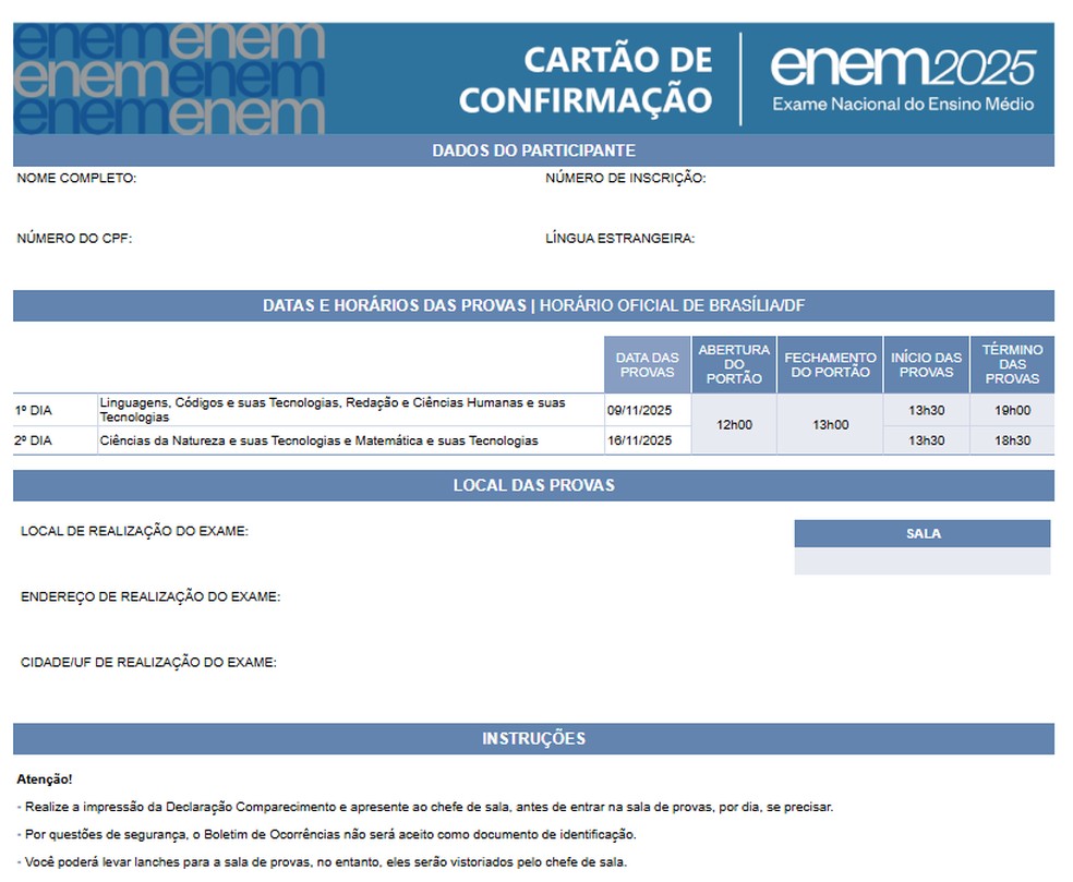 Qual meu local de prova no Enem 2025? Veja como consultar