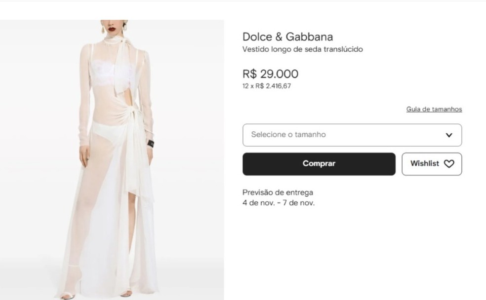 Vestido de Giovanna Ewbank custa R$ 29 mil — Foto: Reprodução