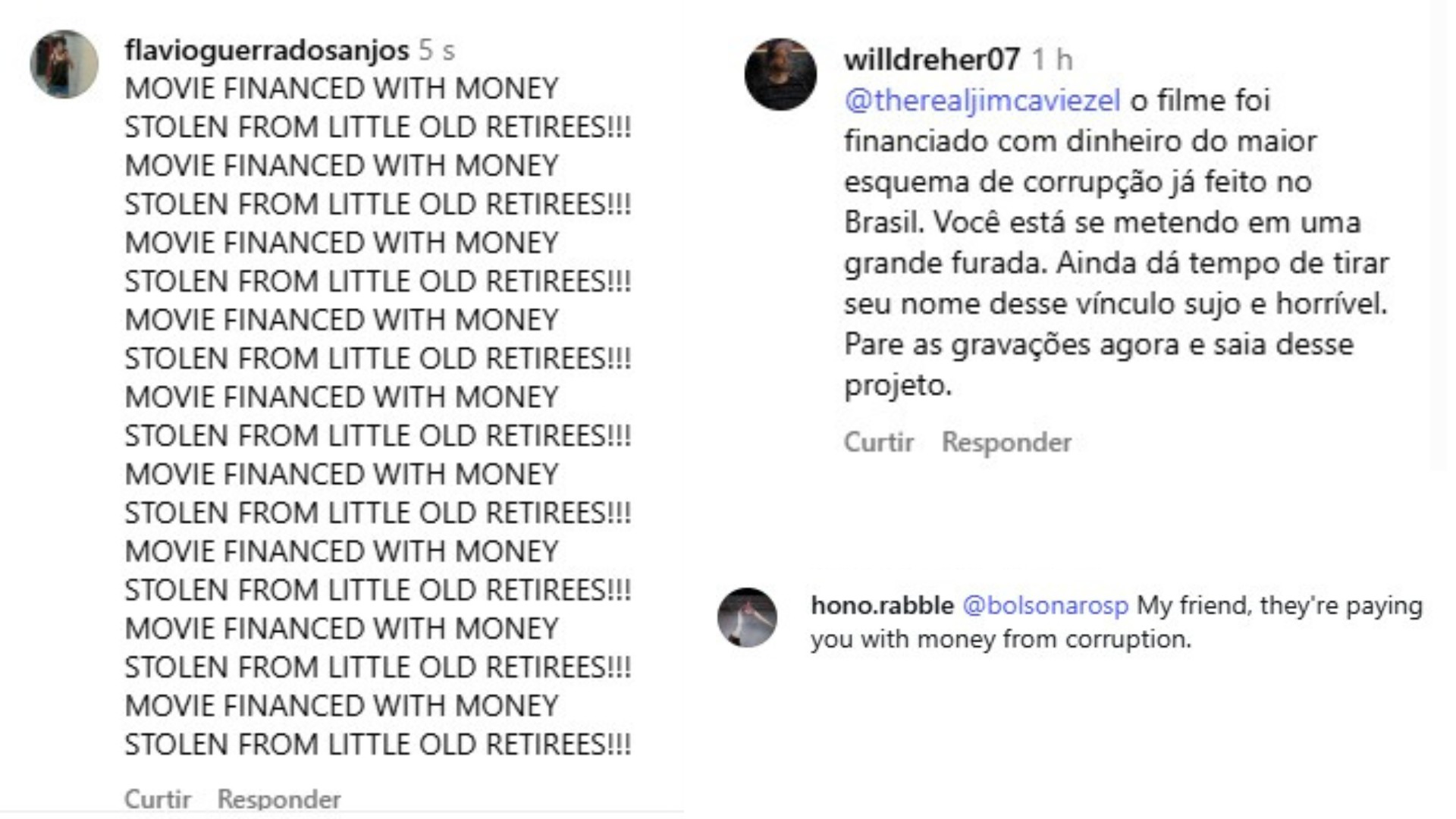 'Cadeia no Jim? kkkk': brasileiros invadem perfil de ator citado em áudio de Flávio Bolsonaro a Vorcaro