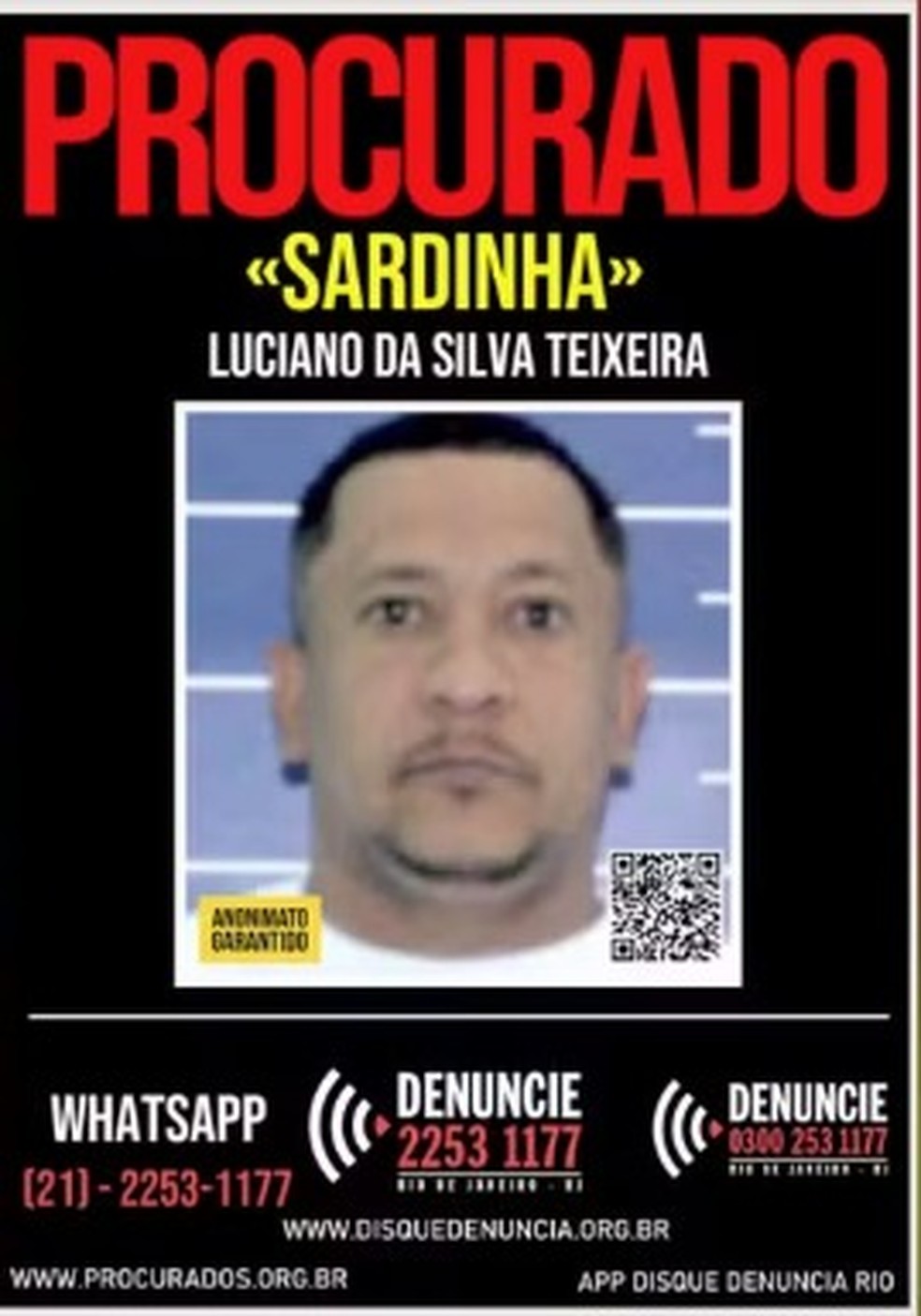 Luciano da Silva Teixeira, conhecido como “Sardinha da CDD” — Foto: Divulgação