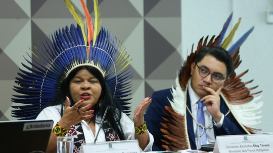 Funai e grupos de defesa do direito indígena protestam após Congresso tirar demarcações da pasta de Guajajara