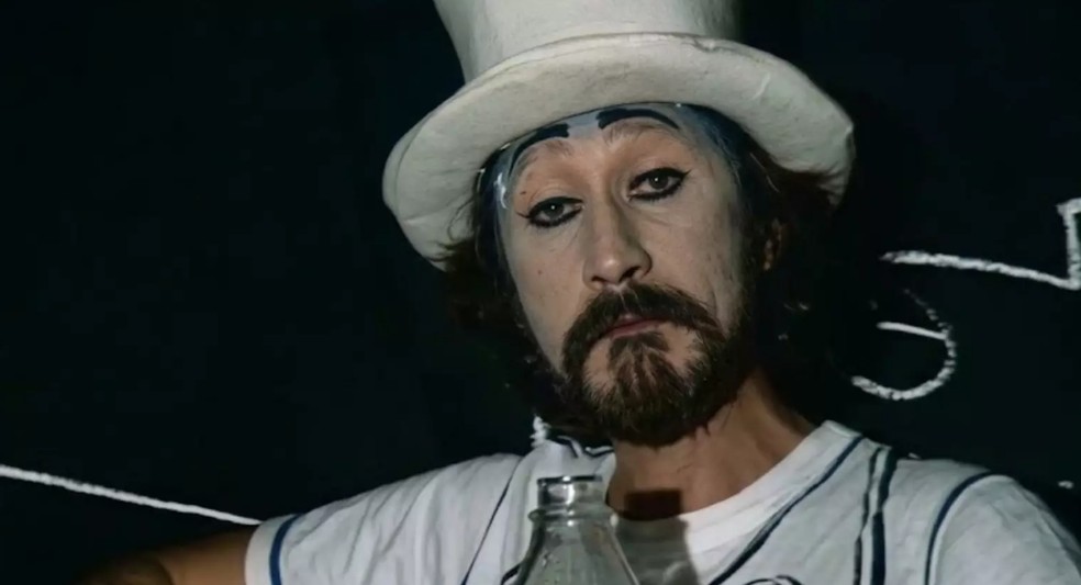 Juarez Machado interpreta mímico em quadro no Fantástico, da TV Globo — Foto: Reprodução/TV Globo