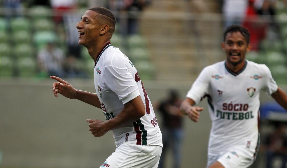 Em 2017, Fluminense venceu o Atlético-MG em Belo Horizonte por 2 a 1, gols de Richarlison e Henrique Dourado — Foto: NELSON PEREZ/FLUMINENSE F.C.