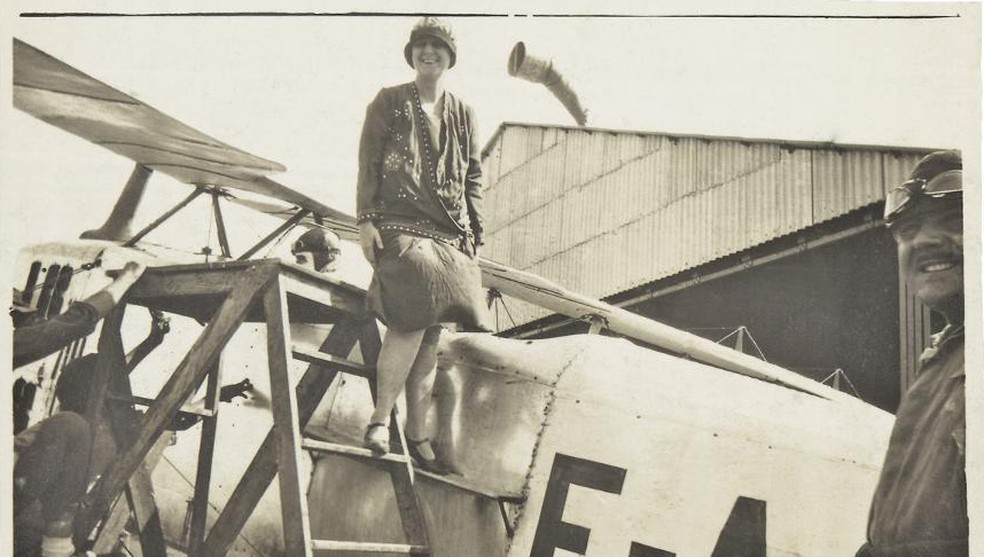 A feminista Bertha Lutz na cidade de Natal em 1928 — Foto: Reprodução/ Arquivo Nacional