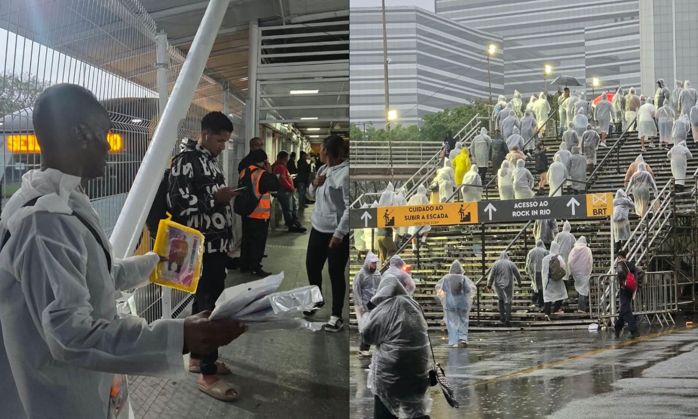 Chuva impulsiona vendas de capas de chuva no Rock in Rio