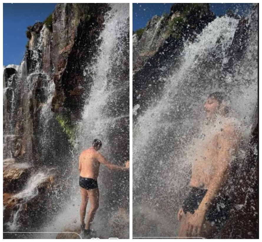 Após lipoaspiração, Fábio Porchat abre álbum de fotos em cachoeira e explica motivo para procedimento